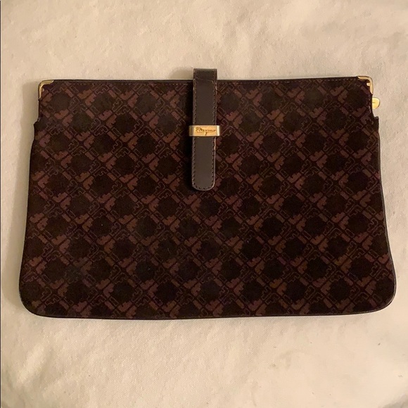 Salvatore Ferragamo Handbags - Vintage Salvatore Ferragamo Brown Logo Suede Bag